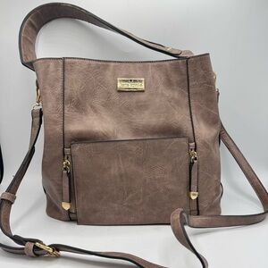 Kate Spade Brown Shoulder Bag with Distressed Leather